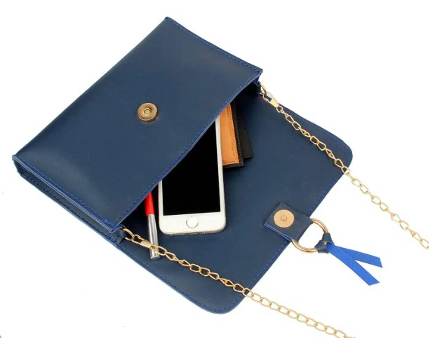 TMN BLUE Ccombo of  Handbags with sling and Goldn chain.