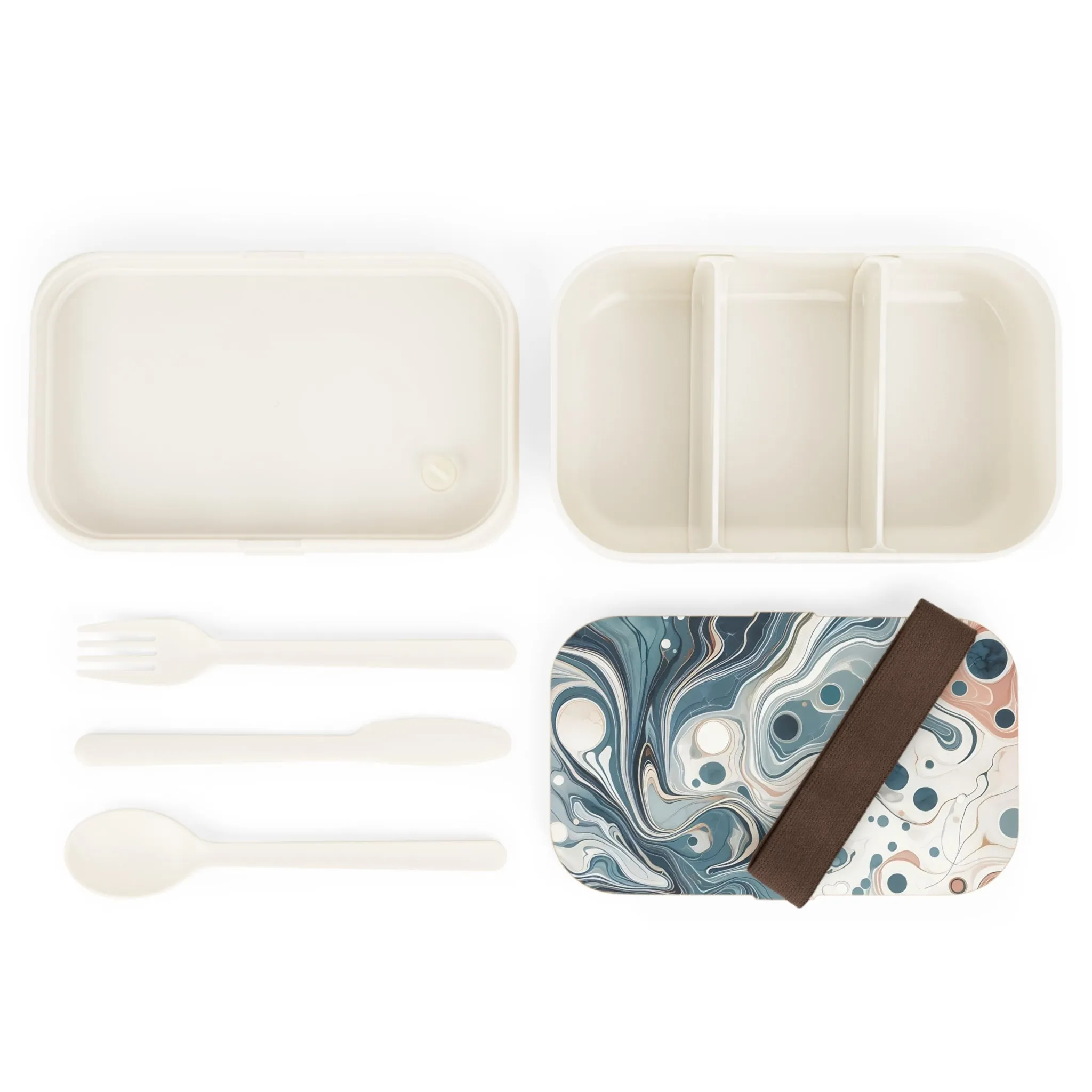 Traditional marbling art in pastel tones Bento Lunch Box