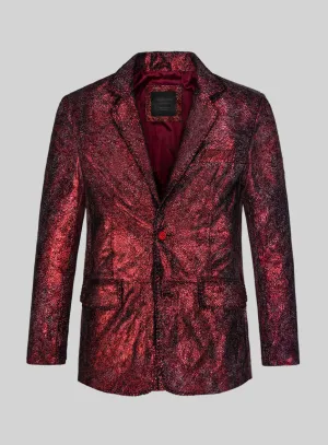 Twilight Red Medieval Leather Blazer