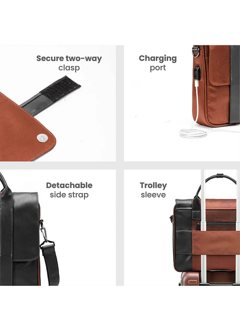 Urbix | Rust | Premium Laptop Messenger Bag