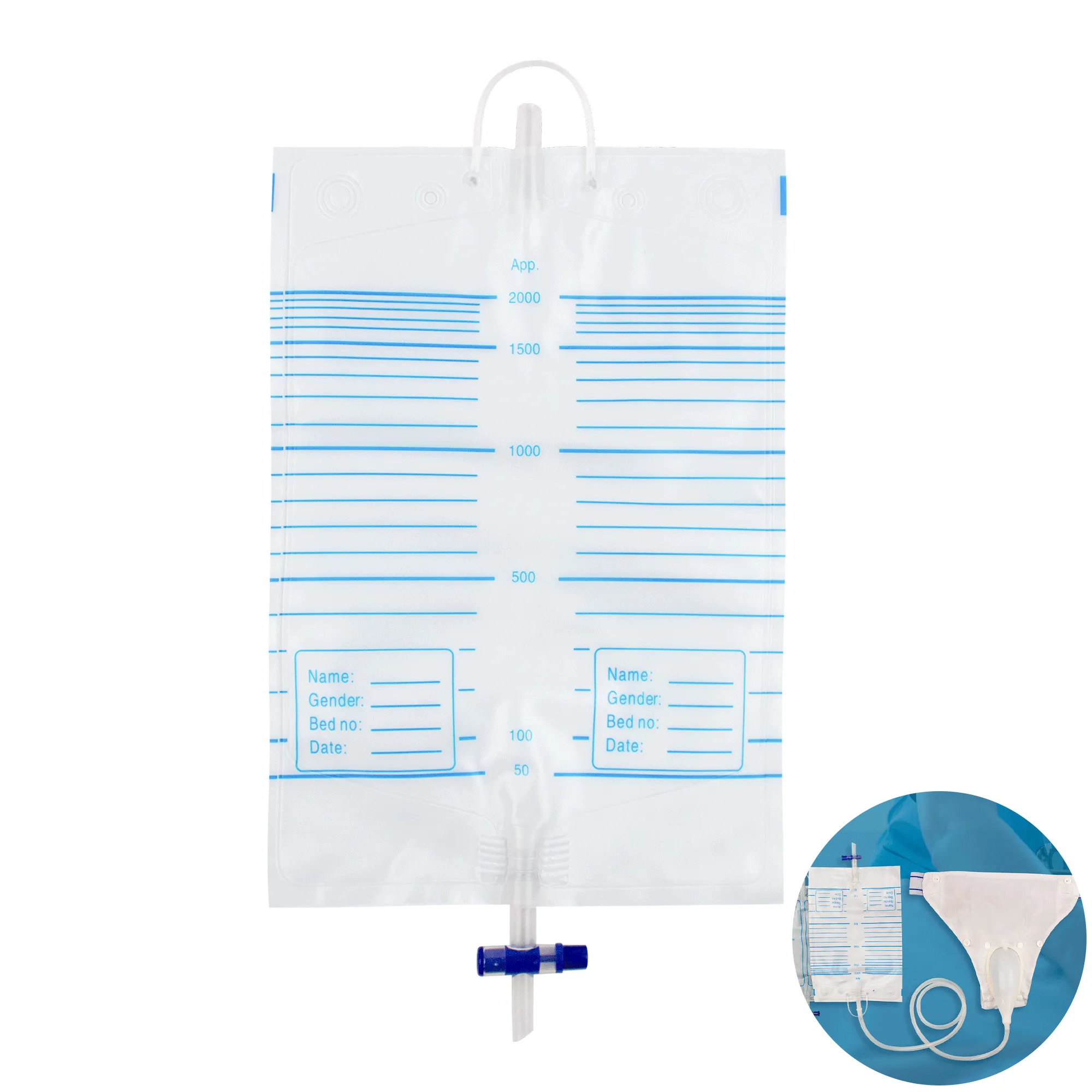 Vastmedic Reusable Urinary Drainage Bags - 2000ML (10 Pcs)