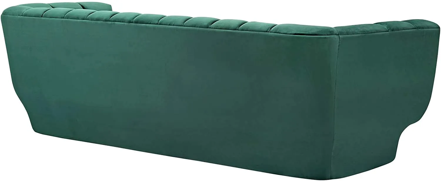 Vertical Channel Tufted Performance Velvet Sofa Couch in Green