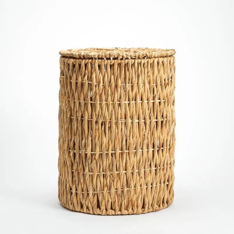 Vietnamese Laundry Hamper with Lid - Round