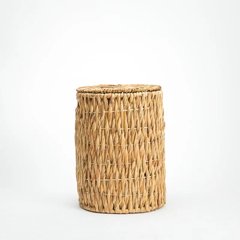 Vietnamese Laundry Hamper with Lid - Round