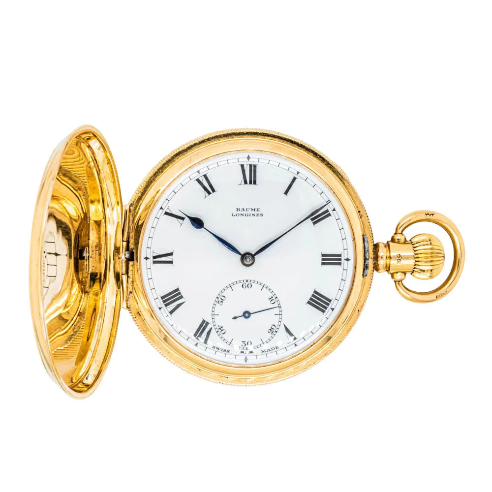 Vintage 18ct Yellow Gold Baume Longines Pocket Watch