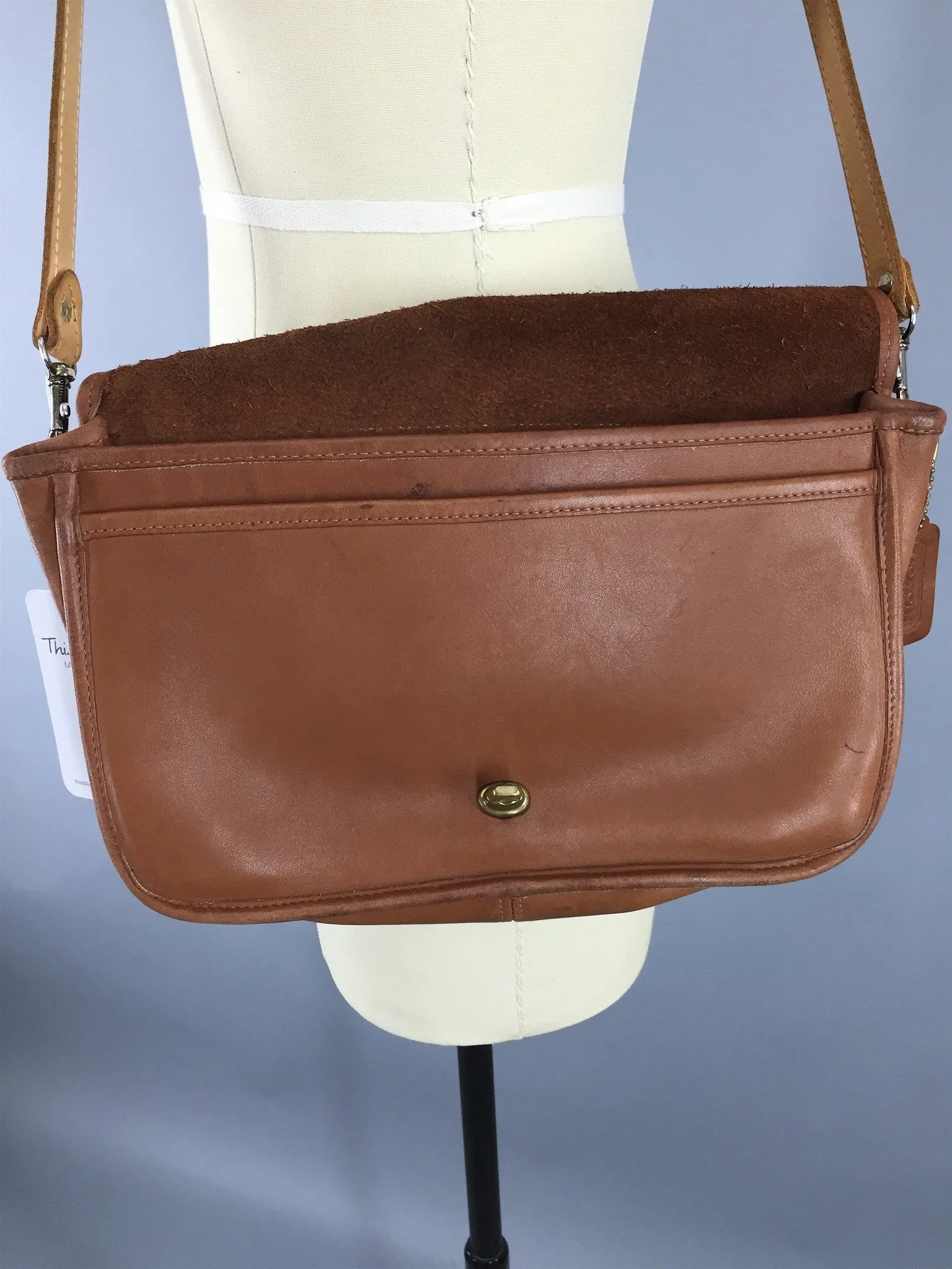 Vintage 1970s Coach Bag / Brown Leather Cross Body Purse