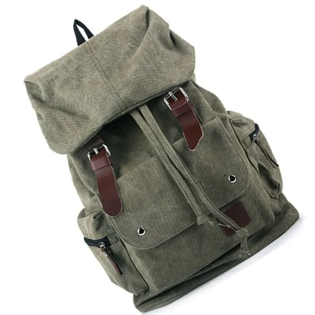 Vintage Canvas Traveler School Backpack