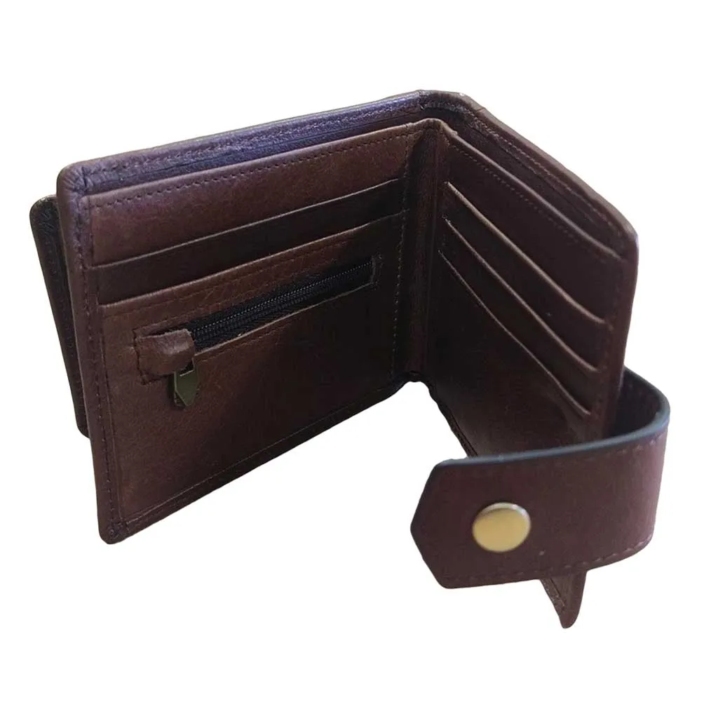 Vintage Leather Wallet Button Closure WTM209