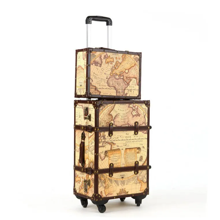 Vintage Map Travel Suitcases