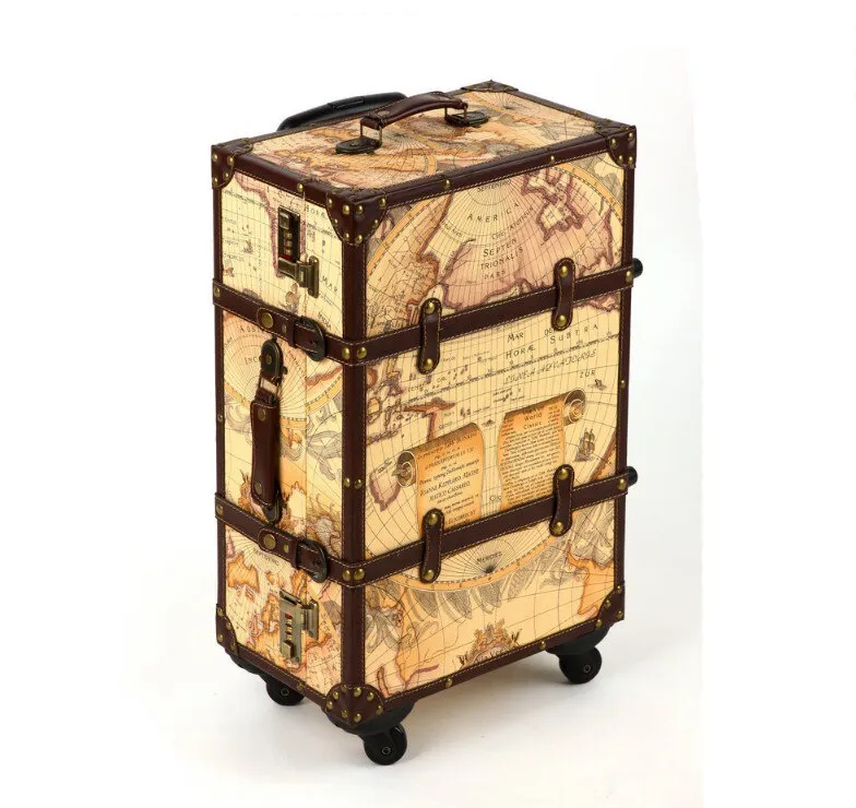 Vintage Map Travel Suitcases