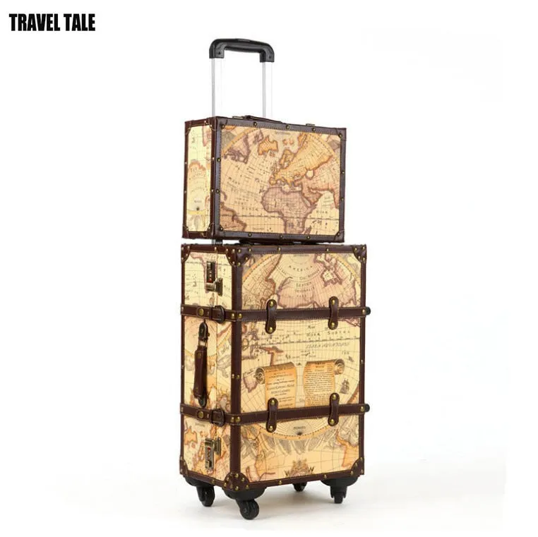 Vintage Map Travel Suitcases