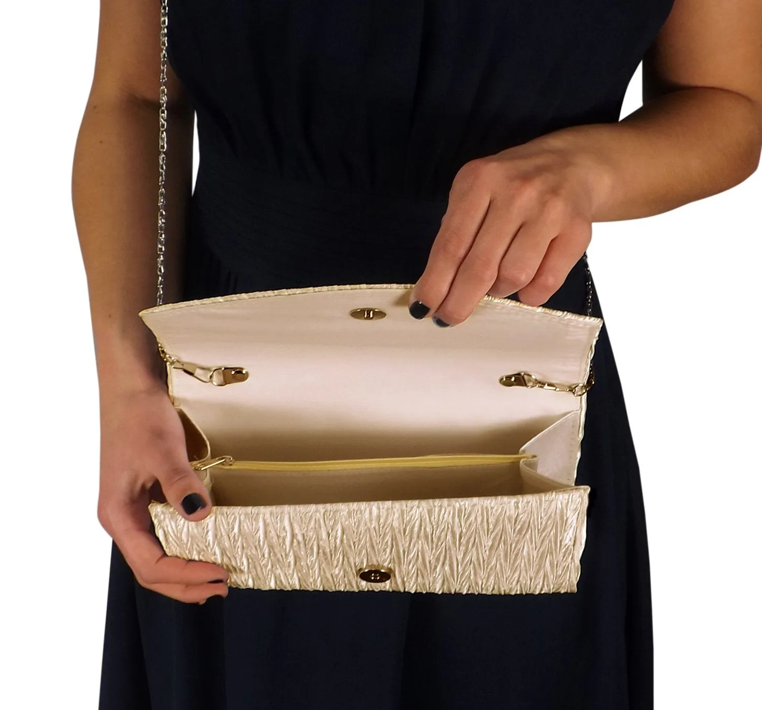 Vintage Satin Pleated Handbag Clutch