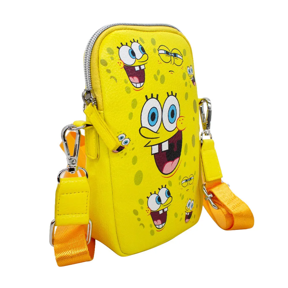 Wallet Phone Bag Holder - SpongeBob SquarePants Expressions Scattered Yellow