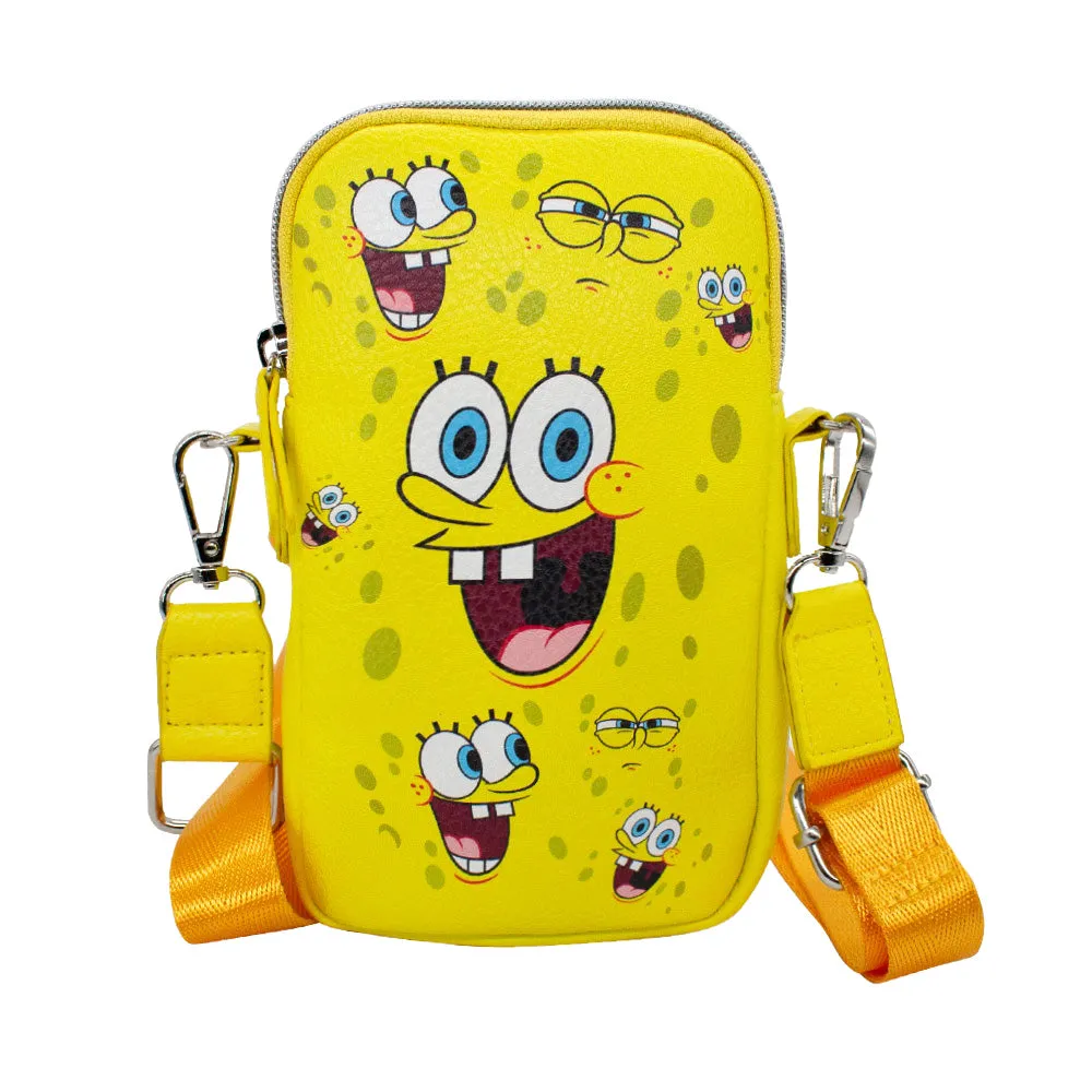 Wallet Phone Bag Holder - SpongeBob SquarePants Expressions Scattered Yellow