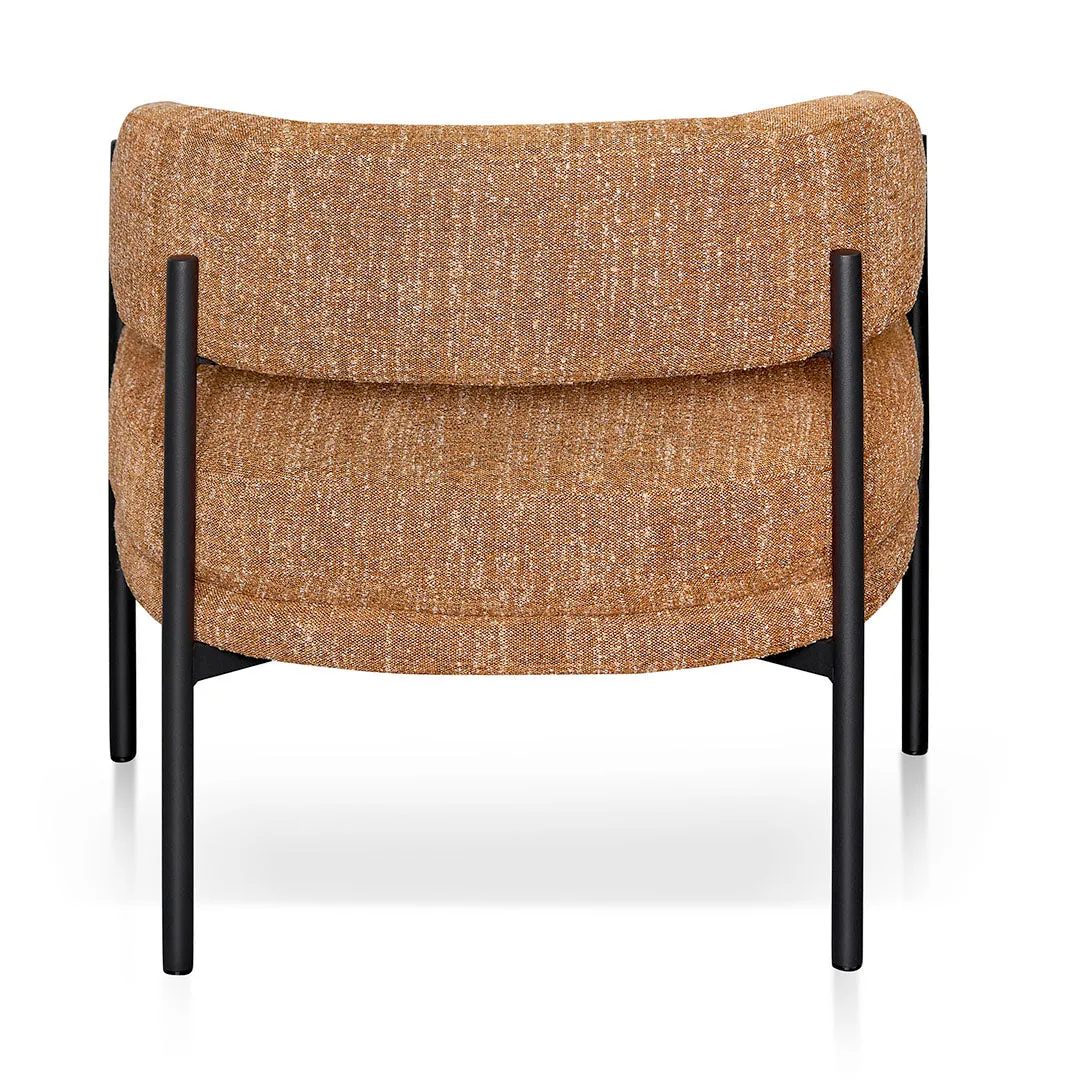 Walton Ginger Brown Fabric Armchair - Black Legs