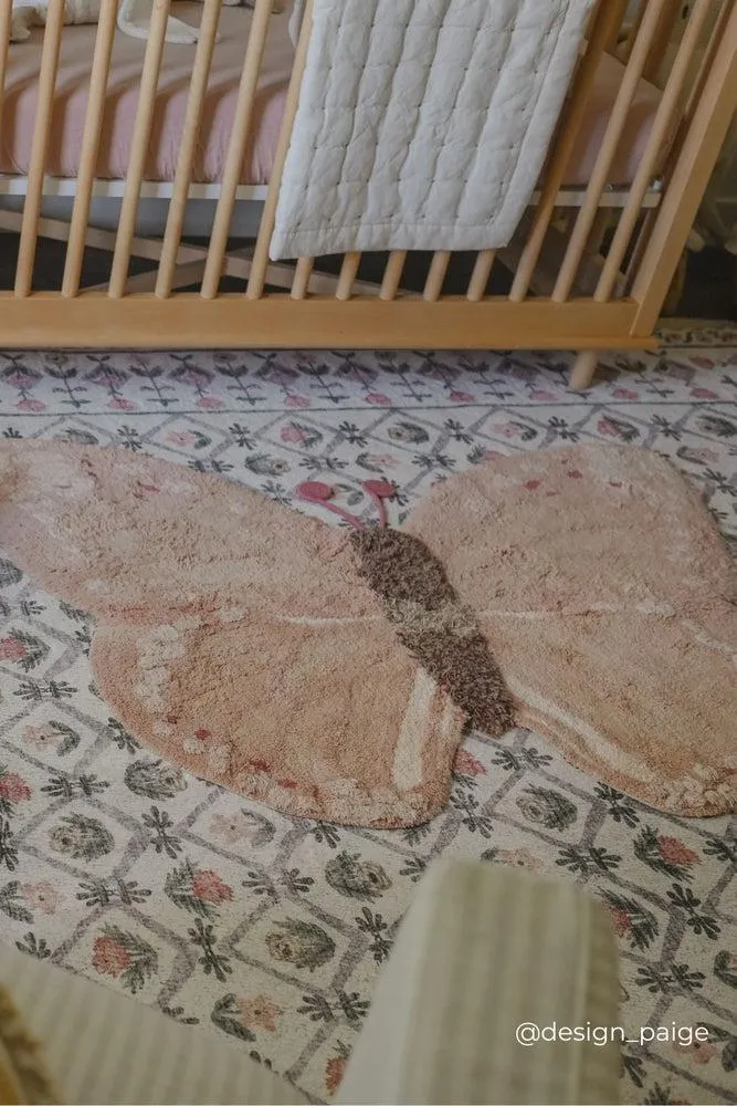 WASHABLE ANIMAL COTTON RUG BABY BUTTERFLY