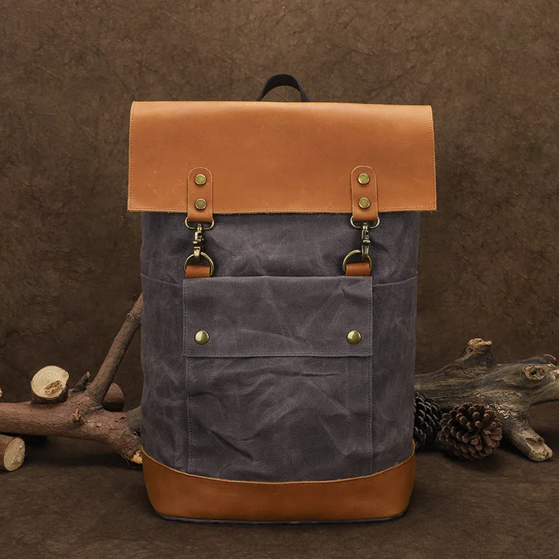 Waxed Canvas Backpack Waterproof for Camera Laptop