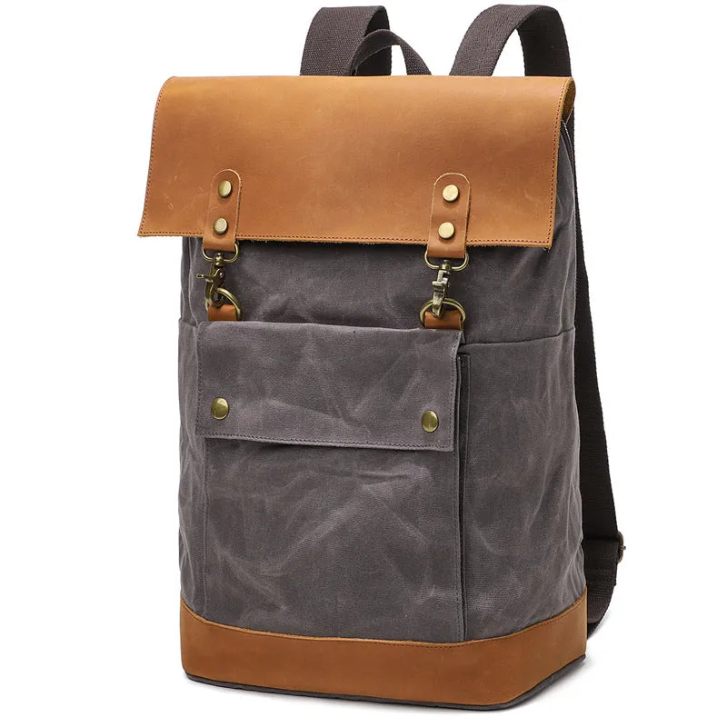 Waxed Canvas Backpack Waterproof for Camera Laptop