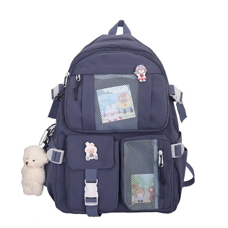 Wenkouban 2022 Buckle Badge Women's Backpack