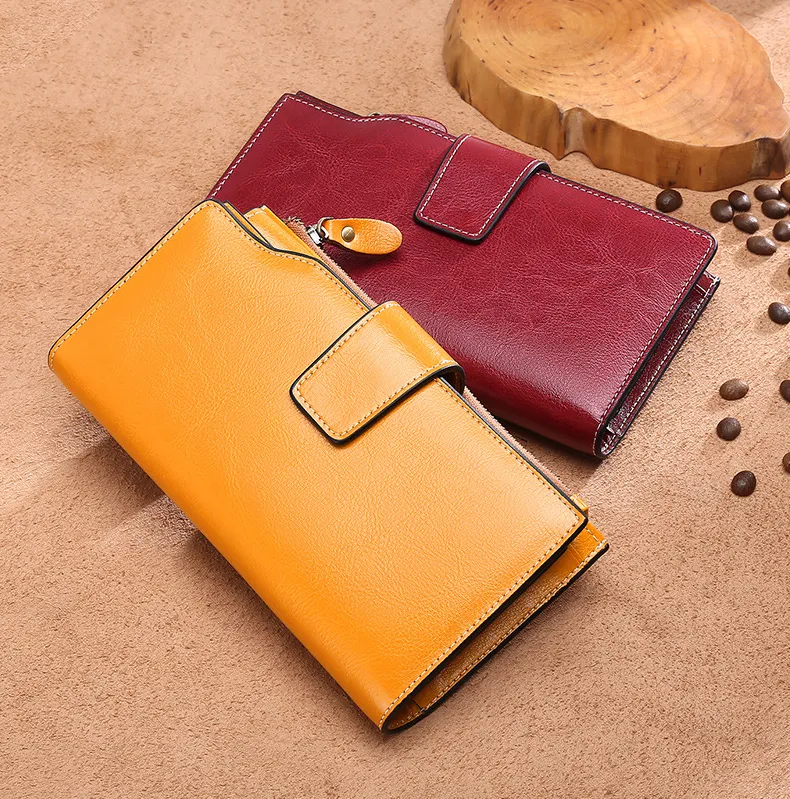 Women Leather Long Wallet with Cellphone Pocket 5156