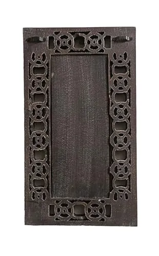 Wood HUB Wooden Carved Rectangular Wall Mirror Frame