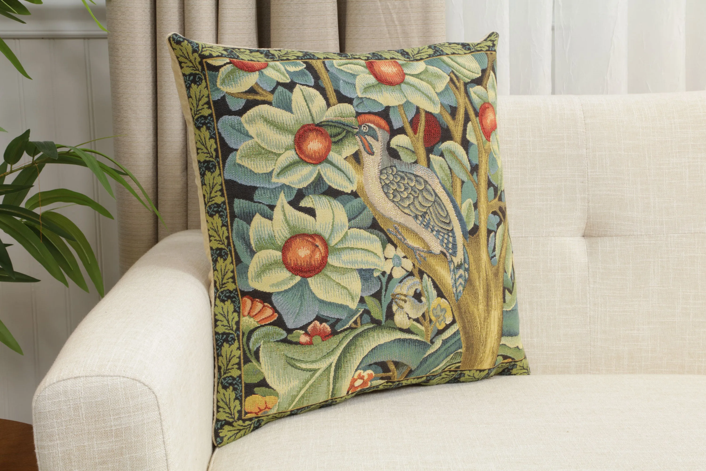 Woodpecker Left by William Morris European Cushion Cover