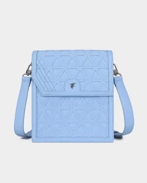 Woven Messenger Bag in Baby Blue