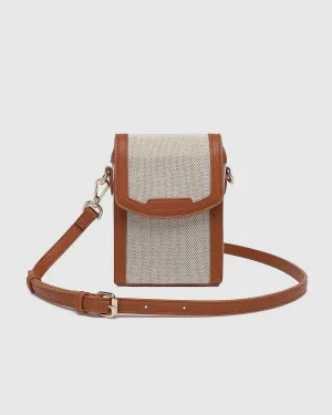 YOKO CANVAS PHONE BAG TAN