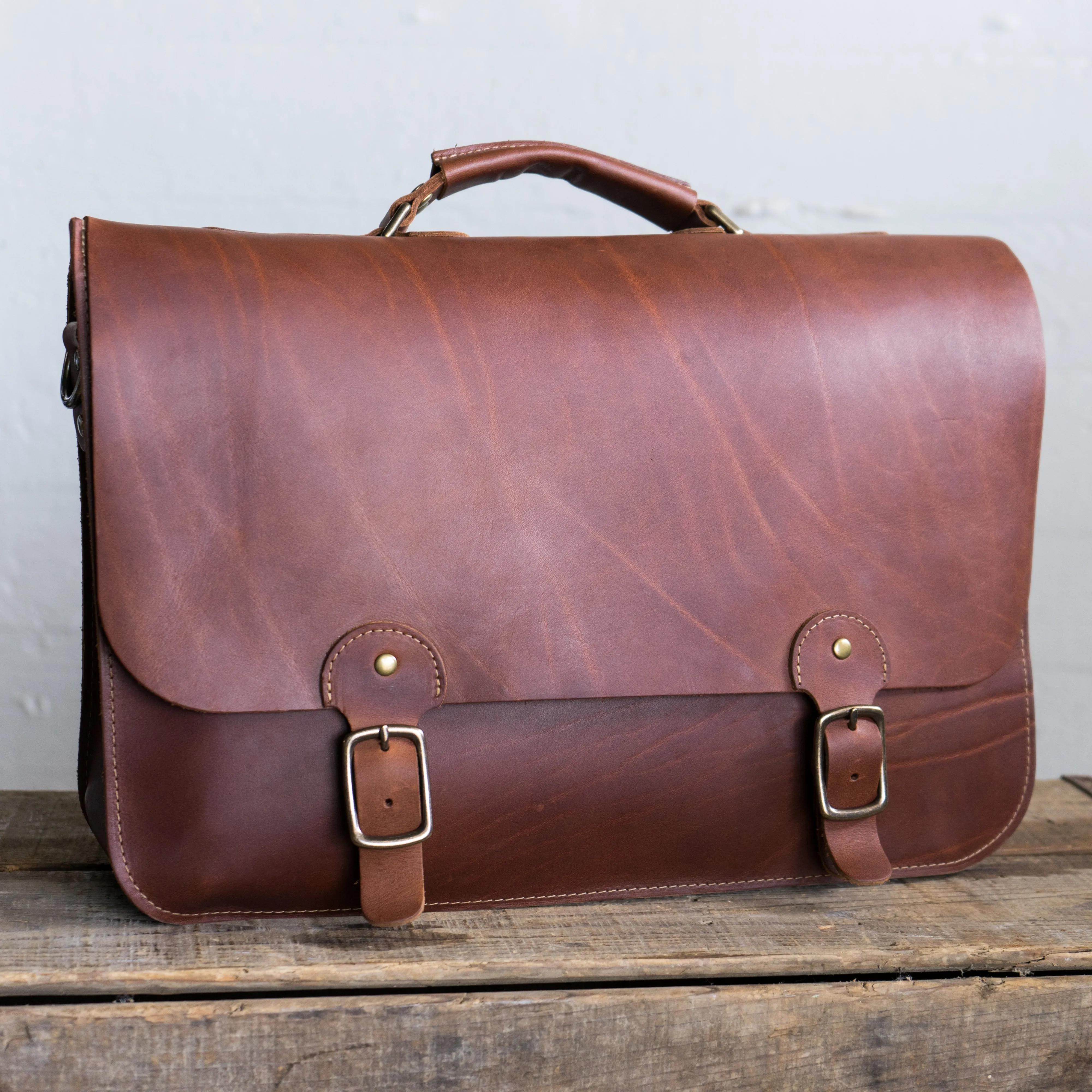 Your Logo   Our Leather - The No. 1860 EXPRESS - Fine Leather Messenger Bag & Briefcase - Custom Logo and Corporate Gifting